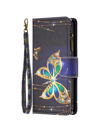 VQWQ mobile phone case for Xiaomi Redmi Note 12 5g case - protective cover for Redmi Note 12 5g / Xiaomi Poco x5 leather pocket with lanyard zipper Map Case folding cover magnetic 03 -Butterfly 3 Xiaomi Redmi Note 12 5g / Xiaomi Poco X5 Butterfly 3