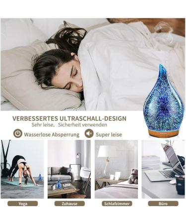 Porseme 280ml Aroma Diffuser with Remote Control | Hand Blown 3D Fireworks Humidifier | Quiet Ultrasonic with 7 LED Colors | Automatic Power-Off & Timer | Perfect for Apartments & Yoga - Buy Online on SooperMarket.com