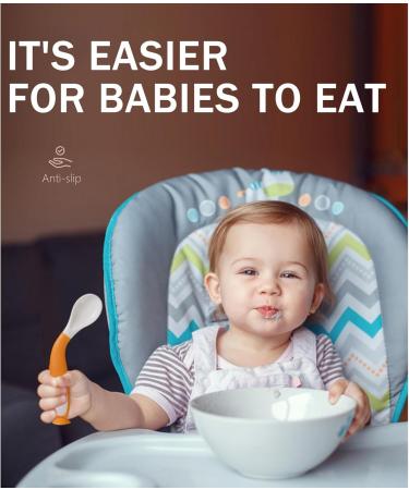4PC Curved Baby Spoon Set - Lifine Bent Cutlery for Self-Feeding Toddlers | Ideal Baby Feeding Accessories - Buy Online on SooperMarket.com