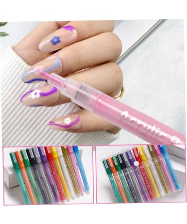 Nail Polish Pens 12Pcs/Set Nail Art Pens 12 Colors Quick Dry Nail Art Paint Smooth Graffiti Dotting Pen Waterproof Drawing Painting Nail Polish Design Pens - Buy Online on SooperMarket.com