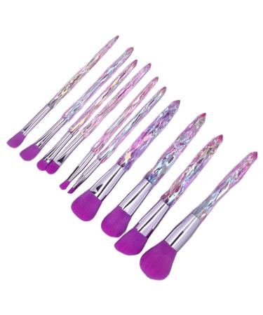 Soft Lightweight Portable Purple Makeup Brush Set - 10 Pcs Blush & Eyeshadow - Skin Friendly Cosmetics for Daily Use - International Shipping Available - Buy Online on SooperMarket.com