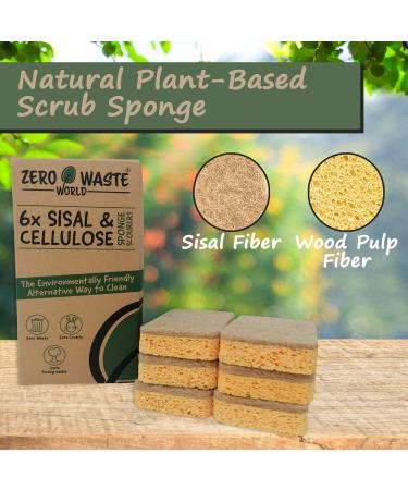Zero Waste World Natural Sponge - Eco-Friendly Cleaning Sponge | 100% Biodegradable (Cellulose Sisal) | Non-Scratch - Buy Online on SooperMarket.com