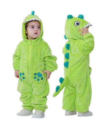 Doladola Unisex Baby Toddlers Romper Jumpsuit Hooded Cartoon Sleepsuits Infant Outfit 2 5-3 5 Years Emerald Green shark