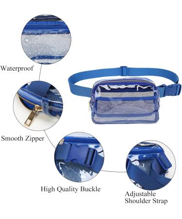 Small Clear Blue Waterproof Belt Bag - Transparent Waist Pack for Women & Men | Ideal for Training Festivals Travel & Concerts - Buy Online on SooperMarket.com