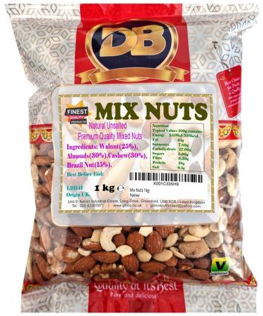 Mix Nuts 1kg: Raw & Unsalted Cashews Almonds Walnuts Brazil Nuts - Nutritious Vegan Keto Vegetarian Snack Mix Bulk Diet Treat & Wholesome Gift Choice