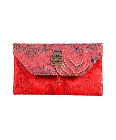 Generic Chinese Lunar Year Red Envelope Wedding Red Packet 2024 Year of The Dragon Hong Bao Red Pocket for Graduation Dowry Style C Horizontal