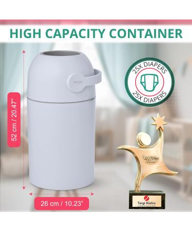 Baby Diaper Pail Patented Odor-Stop System Use Any Garbage Bag One Hand Free Lever Roll of Bag incld. (Ice Blue) - Buy Online on SooperMarket.com