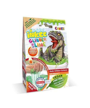 Inkee Bath Slime Dino |Bathing-glibber mucus with vitamin E neon-green bathing powder with cola rubber aroma 100g mucous powder bathing-glibber mucus dino