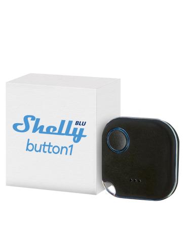 Shelly Blu Button1 |Bluetooth-controlled action and scene activation button black |Home automation |iOS Android app |Long battery lifeLED display |Large range of 1 pack black