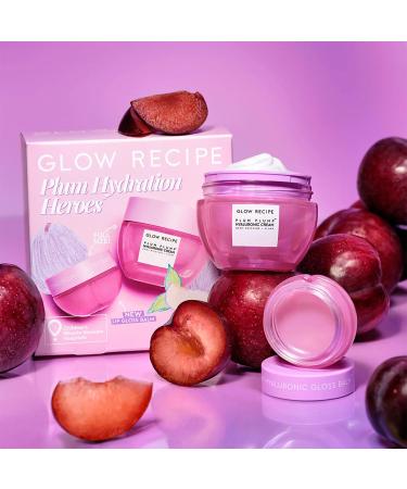 Glow Recipe Plum Hydration Heroes Holiday Kit - Vegan 2-Pc Set for Hydrated Skin & Lips | Plum Plump Hyaluronic Acid Cream & Gloss Balm - Buy Online on SooperMarket.com