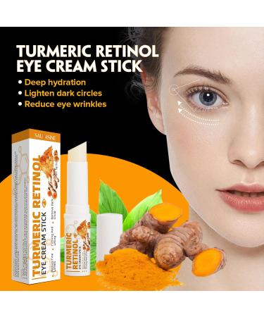 Turmeric Retinol Eye Stick - Hydrating Eye Balm for Dark Circles Wrinkles & Puffiness | Anti-Aging Eye Cream with Visible Results in 3-4 Weeks - Buy Online on SooperMarket.com
