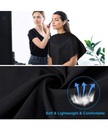 2 Pcs Waterproof Makeup & Hair Cape Set - Salon Barber Bib for Hair Dye & Styling in Black - Buy Online on SooperMarket.com