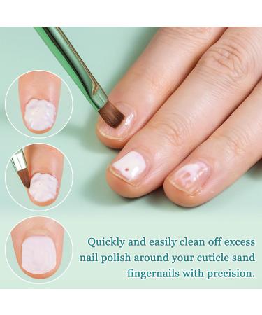 3PCS Nail Clean Up Brushes for OPI - Acetone Resistant Cuticle Cleaning Nail Art Precision Tools in Jade Green - Buy Online on SooperMarket.com