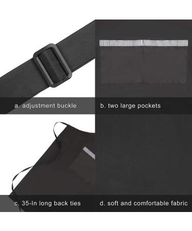 Zihuatailor Waterproof Aprons for Men and Women - Set of 2 Black Aprons with Pockets for Cooking, Dishwashing, and Dog Grooming - Buy Online on SooperMarket.com