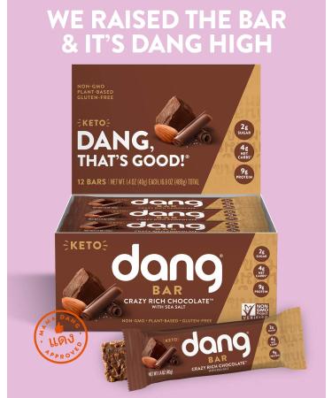 Dang Keto Bar - Crazy Rich Chocolate with Sea Salt | 12 Bars (1.4 oz each) - Low Carb Snack - Buy Online on SooperMarket.com