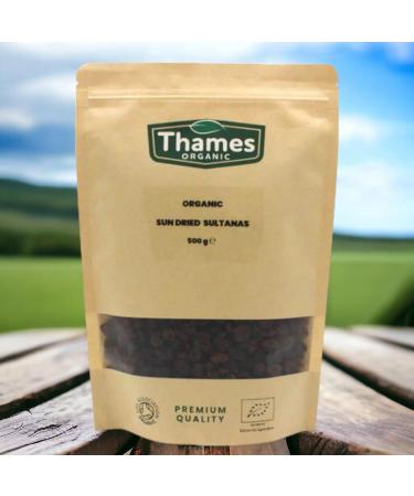 Organic Sun-Dried Sultanas - 100% Natural No Additives or Preservatives - Vegan GMO-Free Certified Organic - Sweet Juicy and Nutritious Snack - Perfect for Baking and Cooking - Thames Organic 1kg - Buy Online on SooperMarket.com