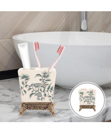 Buy Cabilock Ceramic Toothbrush Holder - Versatile Bathroom Accessory for Washbasins | American Style Toothpaste Storage - Buy Online on SooperMarket.com