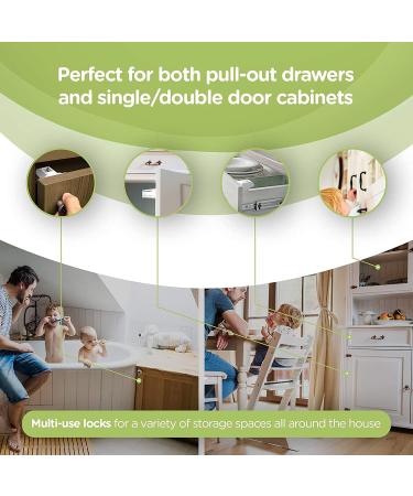 Child Safety Cupboard Locks Magnetic - 8 Locks + 2 Keys - Adhesive Baby Proofing for Cabinets/Drawers - No Tools/Screws Needed - Buy Online on SooperMarket.com