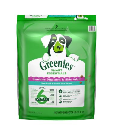 Greenies Smart Essentials Sensitive Digestion & Skin Adult Dry Dog Food Real Lamb & Brown Rice Recipe 13.6Kg Bag