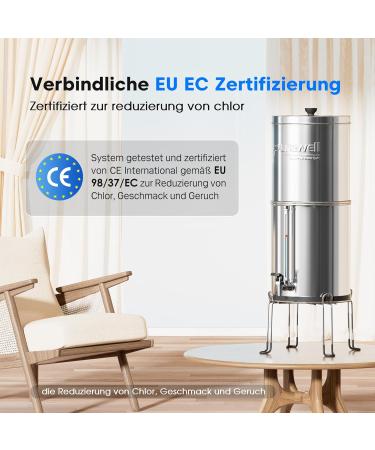 PureWell 6-Stage Ultrafilter Water System - EU Certified 304 Steel Reduces Fluoride & Chlorine 8.5L Capacity - Buy Internationally - Buy Online on SooperMarket.com