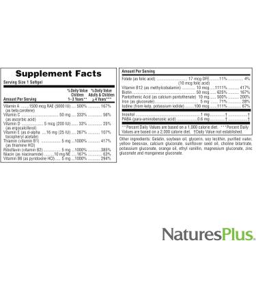 Natures Plus Children's Vita-Gels Multivitamin - Gluten Free Natural Orange Flavor 180 Softgels - Pack of 2 for Optimal Health - Buy Online on SooperMarket.com