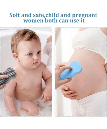 XINRUI Exfoliating Bath Sponge 2PCS - Soft Shower Sponges for Dead Skin Removal - Body Scrubber for Women, Men, and Kids - Blue & Grey - Spa Scrub Exfoliator - Buy Online on SooperMarket.com