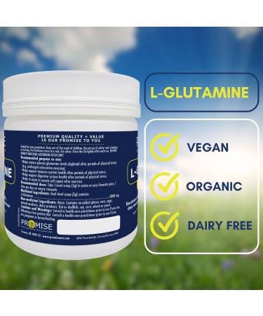 Promise L-Glutamine Powder 250g 5000mg for Gut Health Unflavored Non GMO Post and Pre Workout Amino Acids Supplement L Glutamine Digestive System Support 50 Servings - Buy Online on SooperMarket.com