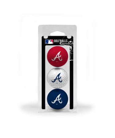 Team Golf MLB Regulation Size Golf Balls, 3 Pack, Full Color Durable Team Imprint Atlanta Braves One Size Multi Team Colors