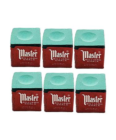 Half Dozen Green Master Pool Cue Chalk (6 Pieces)