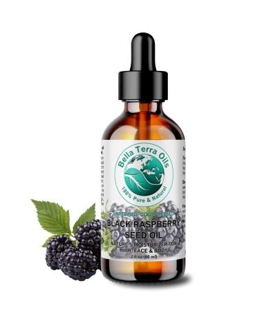 Bella Terra Oils - Black Raspberry Seed Oil 2 oz - Cold-Pressed & Unrefined Rich in Vitamin E & Omega-3 Fatty Acids Elevate Your Cosmetic Experience with Nature's Finest