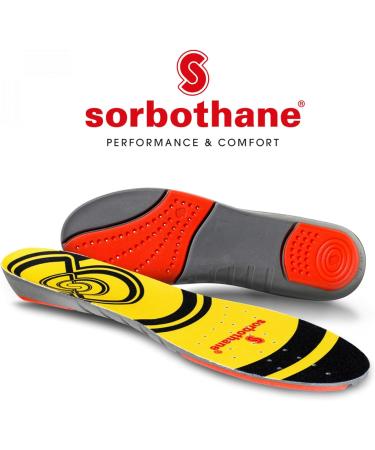 Sorbothane Double-Stitched Insoles - Yellow EU 44-45 (UK 10) | Premium Comfort for All-Day Support - International Shipping Available - Buy Online on SooperMarket.com