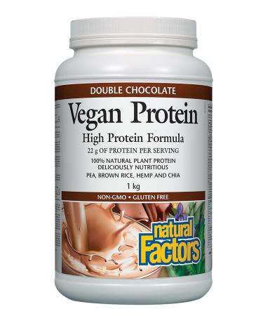 Natural Factors - Vegan Protein High Protein Formula Double Chocolate 1kg Powder