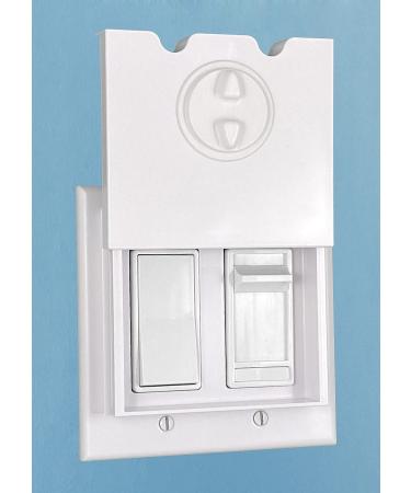 HomeStar Safety Light Switch Guard (Double Rocker Style) double ROCKER style white