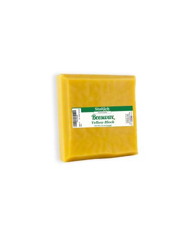 Stakich Yellow Beeswax Block - Natural, Triple Filtered - 1 Pound