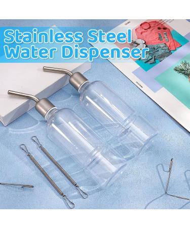 JVHLOV Rodent Water Bottle Hamster Water Bottle Hanging Rodent Drinker No Drips for Small Animal Squirrel Rabbit Chinchilla Guinea Pig Hamster Golden Bear (Clear 180ml*2) - Buy Online on SooperMarket.com