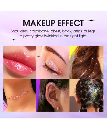 LANGMANNI Holographic Body Glitter Gel - Color Changing, Vegan & Cruelty-Free - 1.35 oz (2# Sparkling Pink) - Buy Online on SooperMarket.com