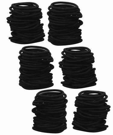 Iconikal Simple Pampering Non-Metal Elastic Hair Ties Bulk Pack - Black 180-Count | 4mm Thick - Buy Online on SooperMarket.com