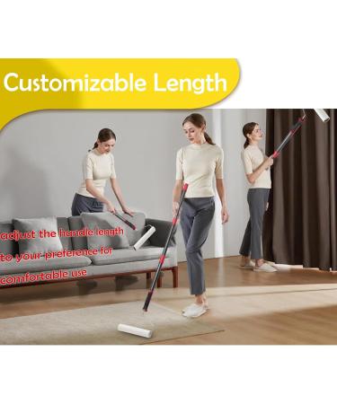 Long Lint Roller for Floor & Carpet - 9.5 Extra Sticky Pet Hair Remover with 4 Refills - Giant Lint Roller for Couch Sofa & Car Cleaning - Buy Online on SooperMarket.com