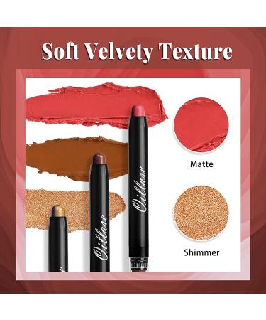 12 PCS Waterproof Glitter Eyeshadow Stick Set with Primer - Smudge Proof Shimmer and Matte Eye Makeup Crayon - Cream Eyeshadow Pen with Soft Brush - Buy Online on SooperMarket.com