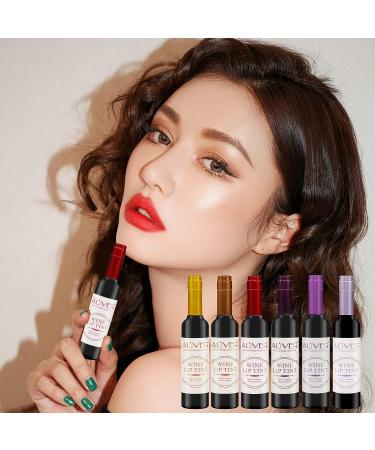 6-Piece Wine Lip Tint Set - Long-Lasting Matte Lip Stain, Gloss & Balm for Women - Buy Online on SooperMarket.com