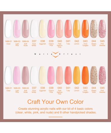 Lavender Violets 12-Colours Acrylic Powder Nail Kit with DIY Art Tools - N963A Sunset Rose Gold - Buy Online on SooperMarket.com
