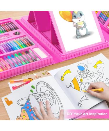 272 Piece Art Supplies Set for Teens - Deluxe Gift Box with Trifold Easel, Drawing Pad, Pastels, Watercolors, Crayons, Pencils - Perfect for Girls and Boys - Pink - Buy Online on SooperMarket.com