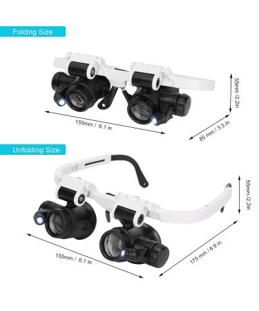 Headband Head Magnifying Glass  Reading Head Loupe  Glasses Magnifier Head Wearing Magnifying Glass with LED Light for Reading Repairing - Buy Online on SooperMarket.com