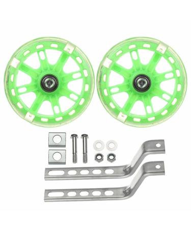 Houseen Training Wheels for Kids Bike, 1 Pair LED Flash Mute Bikes Training Wheels Children's Bicycle Adjustable Stabiliser Support Wheels for 12-20 Inch Kids Boy Girls Bikes, Including Components