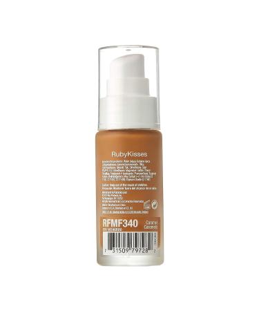 Ruby Kisses Longwear Matte Foundation - Medium to Full Coverage for Normal to Oily Skin - Matte Finish (Caramel) - Buy Online on SooperMarket.com