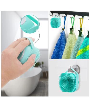 Molain Silicone Dog Cat Bath Brush Comb - Soft Grooming & Massage Brush with Shampoo Dispenser (Blue) - Buy Online on SooperMarket.com