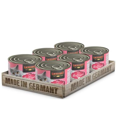 LEONARDO wet food for cats pure poultry 6x 200g can grain-free cat food complete food Made in Germany 200 g (pack of 6)