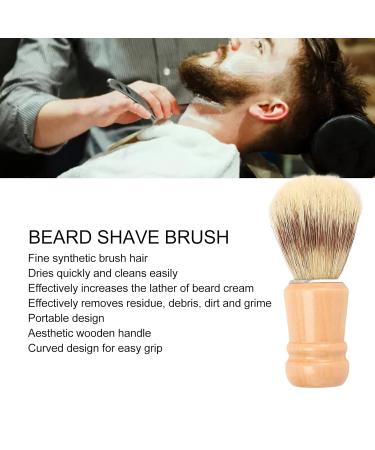 Beard Shaving Brush | Men's Wooden Handle Shaving Brush | Portable Hair Brush for Home & Salon | Lightweight Barber Brush - Buy Online on SooperMarket.com