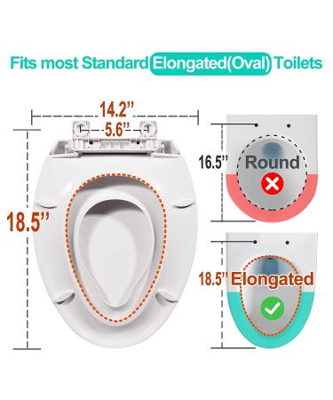 Heavy Duty Elongated Toilet Seat with Built-in Potty Training Seat - Slow Close, Never Loosen, Ergonomic Design - Space Saving Toddler Toilet Seat (18.6 x 14.2 x 2.5) - Buy Online on SooperMarket.com