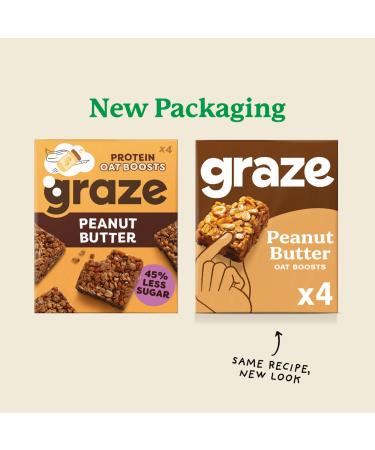 Graze Healthy Snacks - Peanut Butter Protein Oat Bar Vegan friendly 4x30g - Buy Online on SooperMarket.com